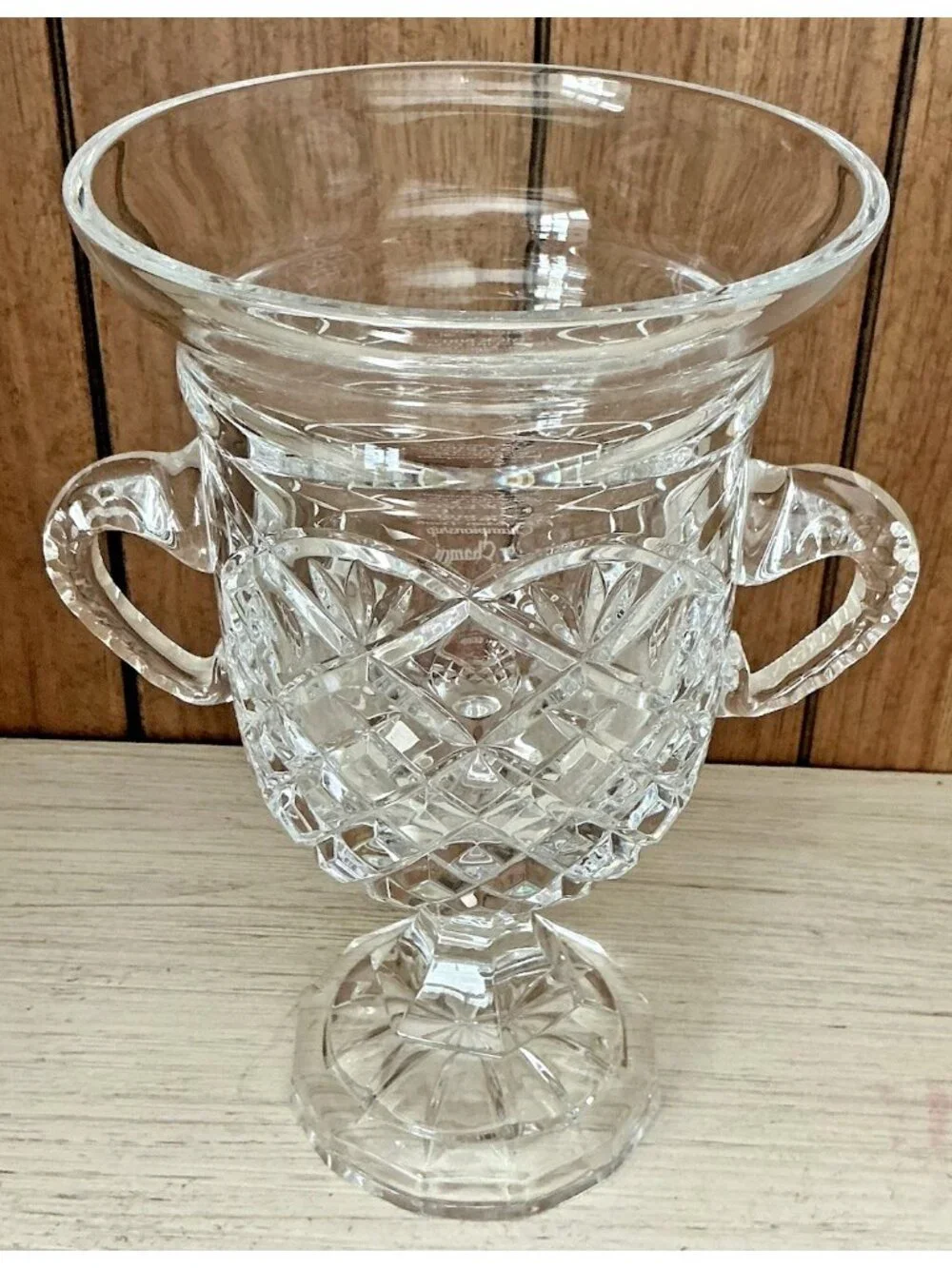 Honor Handled Loving Cup European Crystal Trophy Vase 9.5